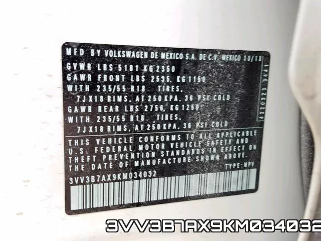 3VV3B7AX9KM034032 фото 2