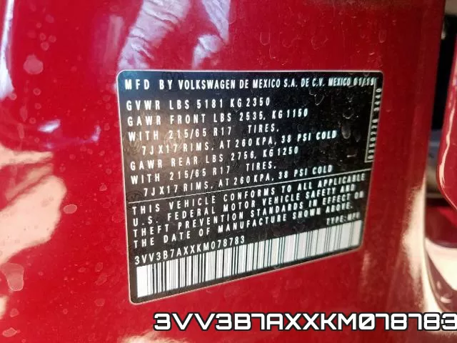 3VV3B7AXXKM078783 фото 2