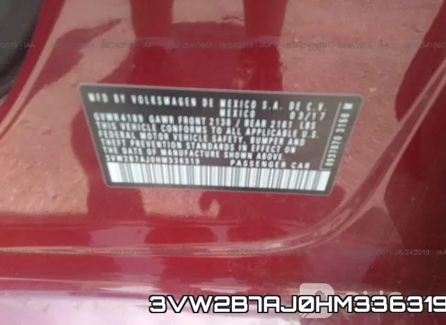 3VW2B7AJ0HM336319 фото 9
