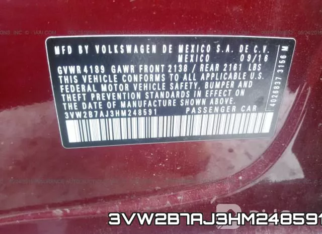 3VW2B7AJ3HM248591 фото 10