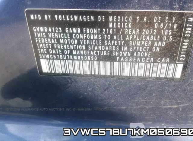 3VWC57BU7KM050690 фото 10