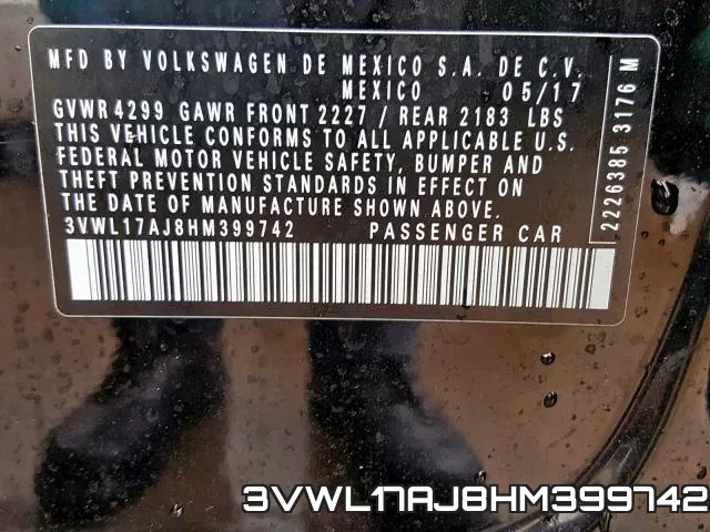 3VWL17AJ8HM399742 фото 2