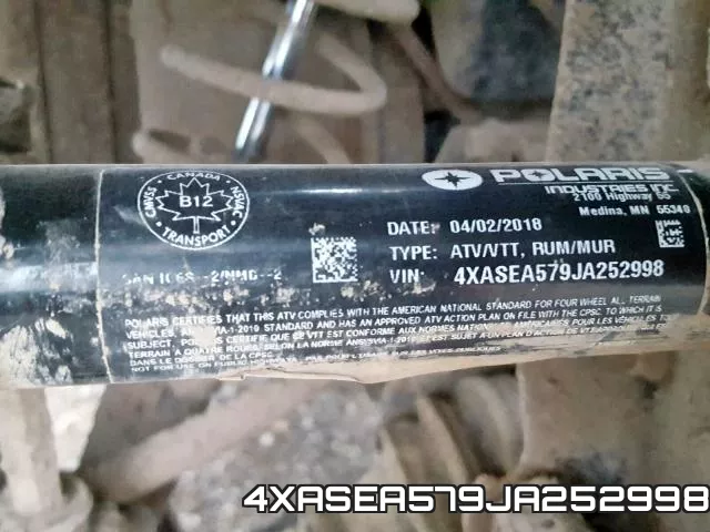 4XASEA579JA252998 фото 2