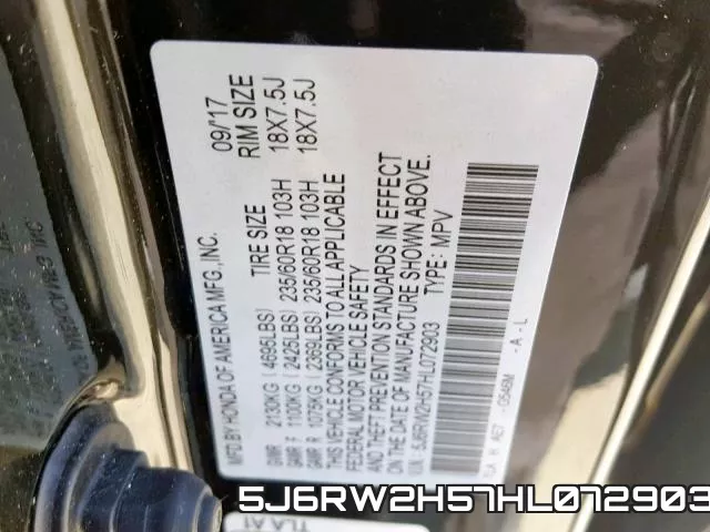 5J6RW2H57HL072903 фото 2