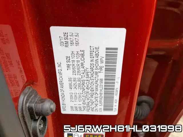 5J6RW2H81HL031998 фото 2