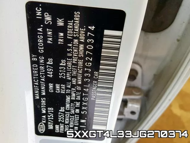 5XXGT4L33JG270374 фото 2