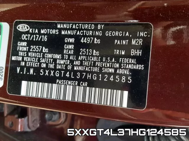 5XXGT4L37HG124585 фото 2