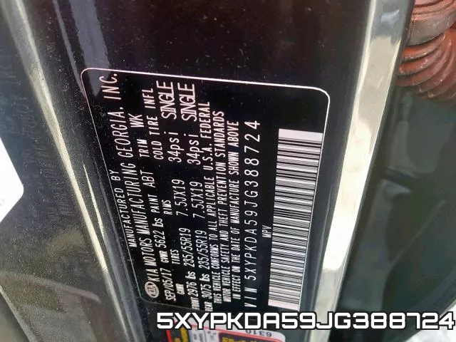 5XYPKDA59JG388724 фото 2