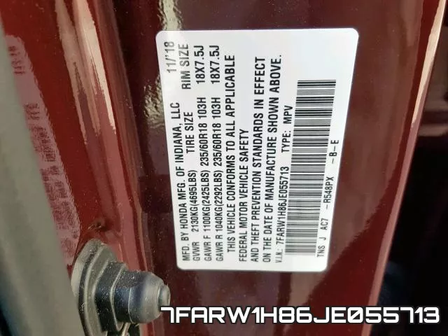 7FARW1H86JE055713 фото 2