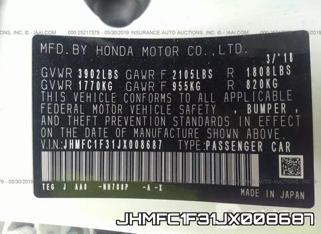 JHMFC1F31JX008687 фото 10