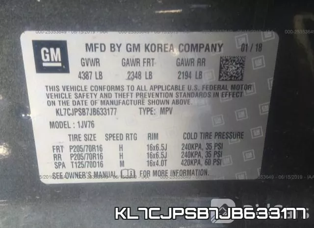 KL7CJPSB7JB633177 фото 10