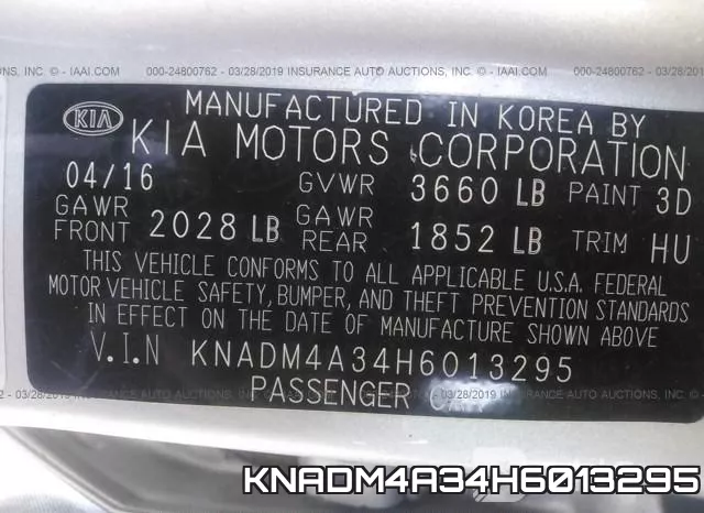 KNADM4A34H6013295 фото 10