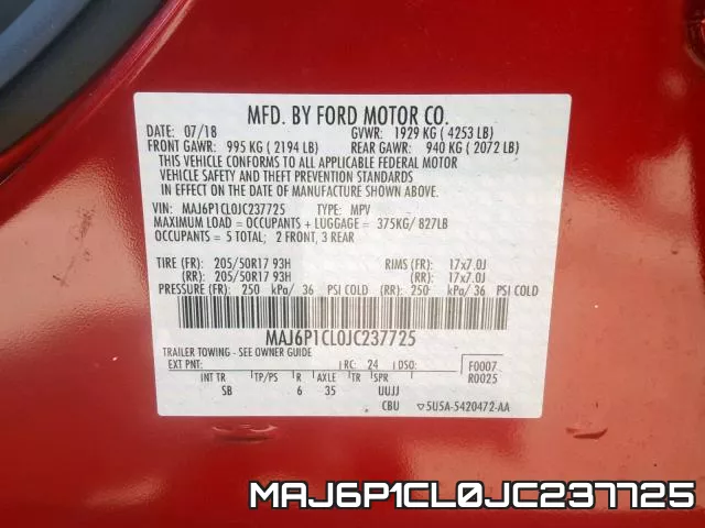 MAJ6P1CL0JC237725 фото 2