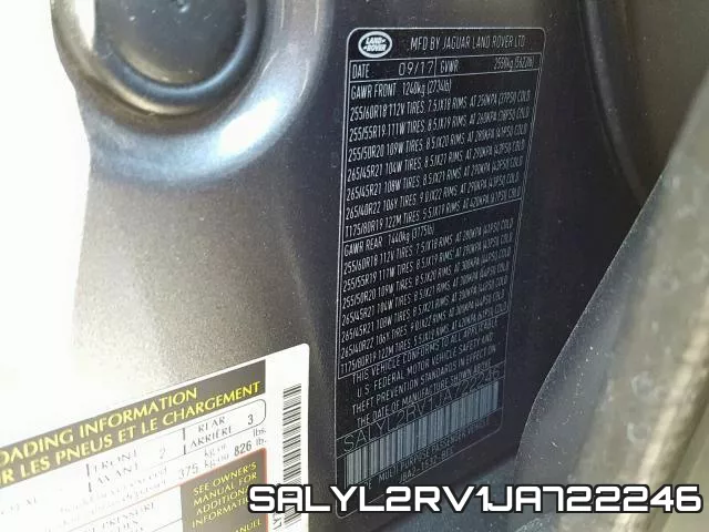 SALYL2RV1JA722246 фото 2
