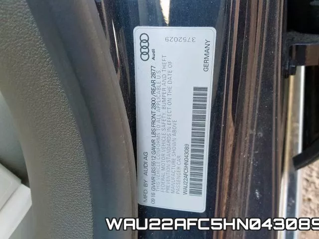 WAU22AFC5HN043089 фото 2