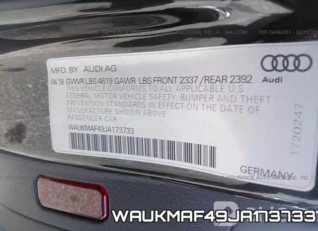 WAUKMAF49JA173733 фото 9