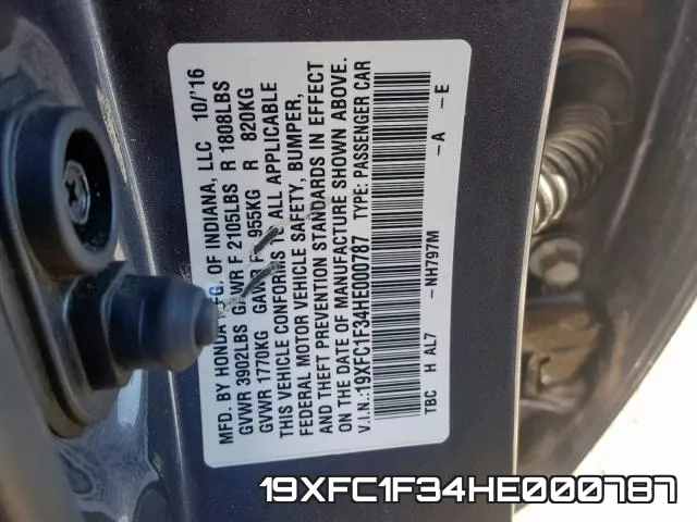 19XFC1F34HE000787 фото 2