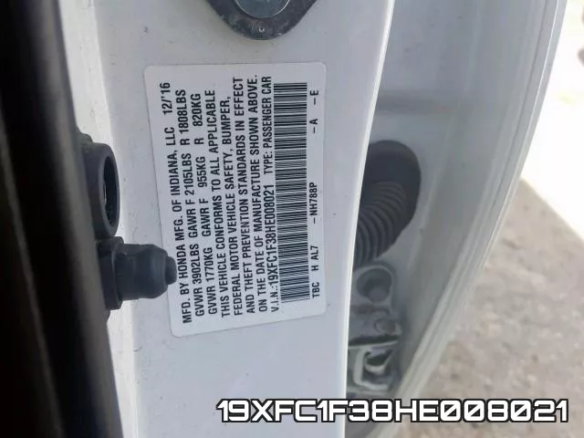 19XFC1F38HE008021 фото 2