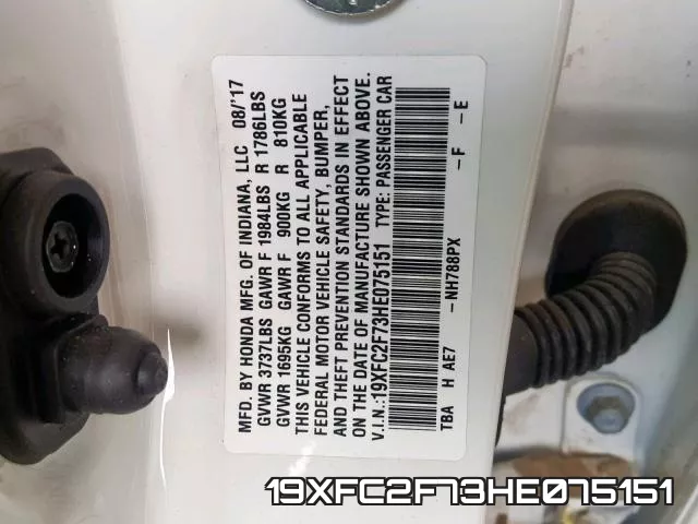 19XFC2F73HE075151 фото 2