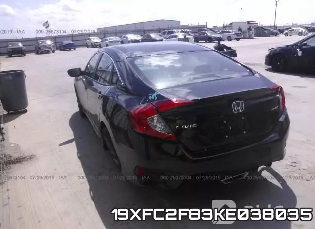 19XFC2F83KE038035 фото 4