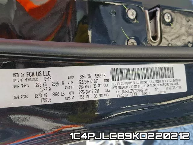 1C4PJLCB9KD220212 фото 2
