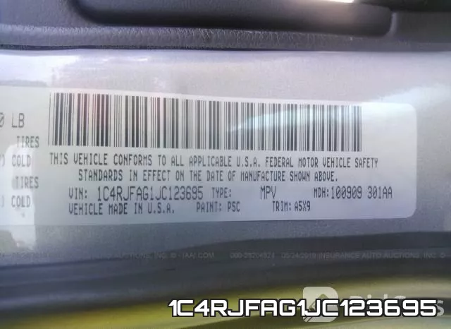 1C4RJFAG1JC123695 фото 9