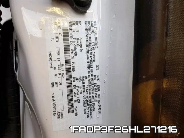 1FADP3F26HL271216 фото 2