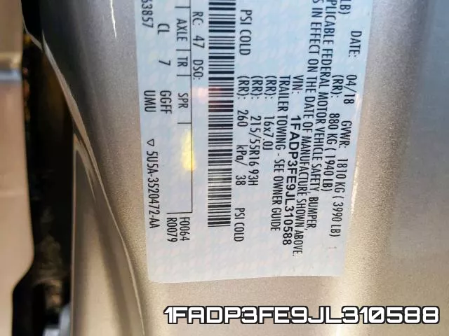 1FADP3FE9JL310588 фото 2