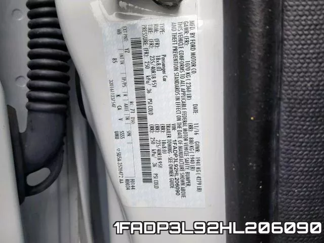 1FADP3L92HL206090 фото 2