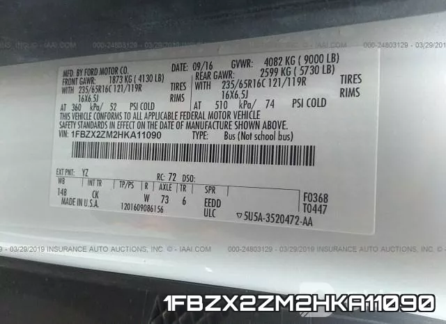 1FBZX2ZM2HKA11090 фото 10