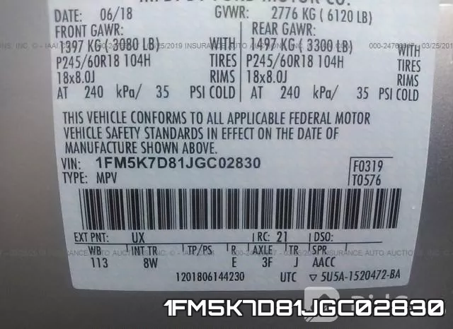 1FM5K7D81JGC02830 фото 10