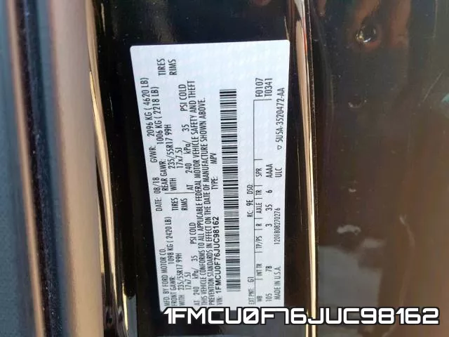 1FMCU0F76JUC98162 фото 2