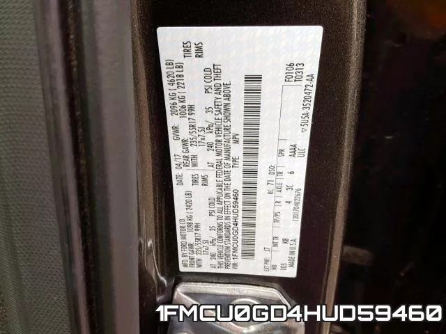 1FMCU0GD4HUD59460 фото 2