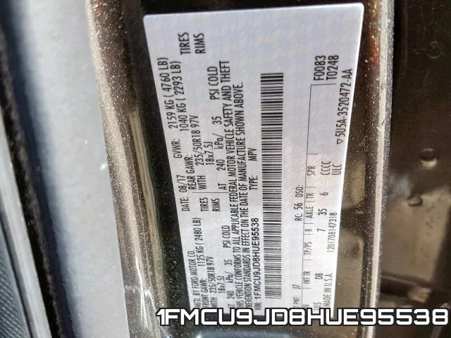 1FMCU9JD8HUE95538 фото 2