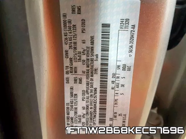 1FT7W2B68KEC57696 фото 2