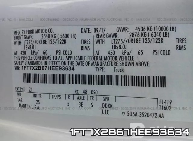 1FT7X2B67HEE93634 фото 10