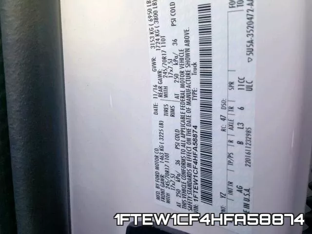 1FTEW1CF4HFA58874 фото 2