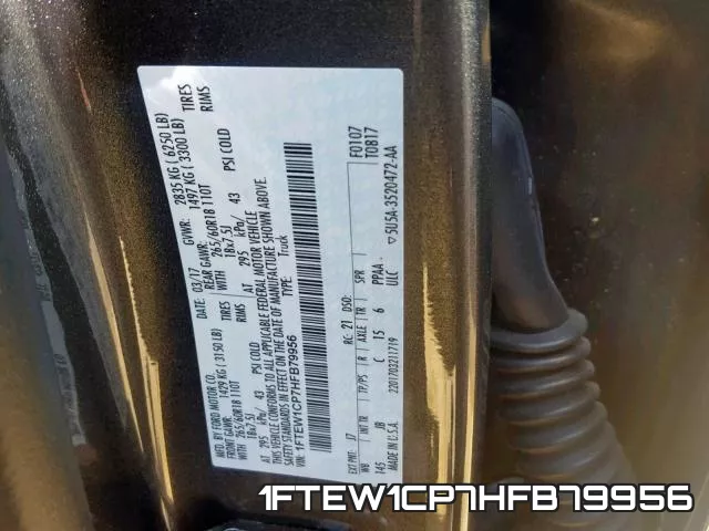 1FTEW1CP7HFB79956 фото 2