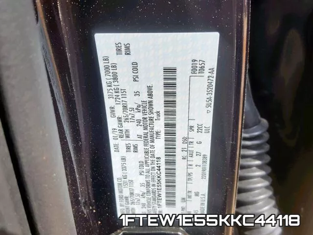 1FTEW1E55KKC44118 фото 2