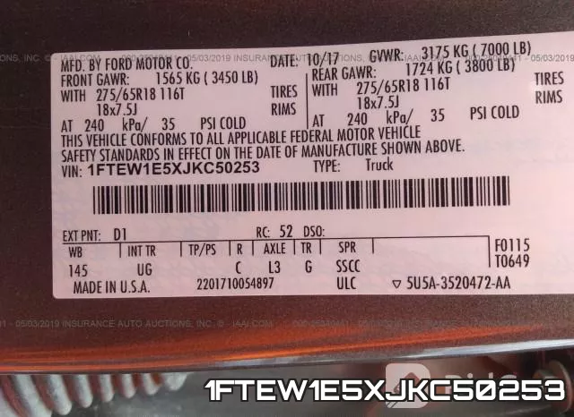 1FTEW1E5XJKC50253 фото 10