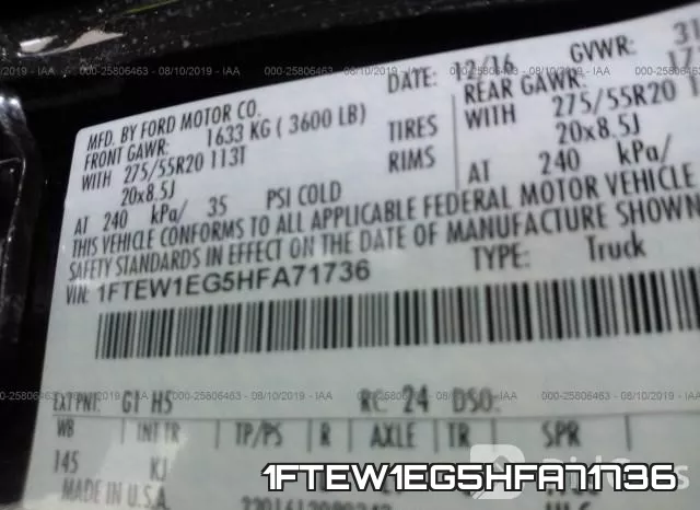 1FTEW1EG5HFA71736 фото 10