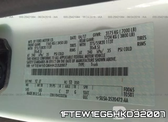 1FTEW1EG6HKD32007 фото 10