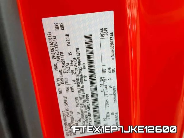 1FTEX1EP7JKE12600 фото 2