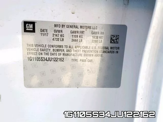 1G1105S34JU122162 фото 2