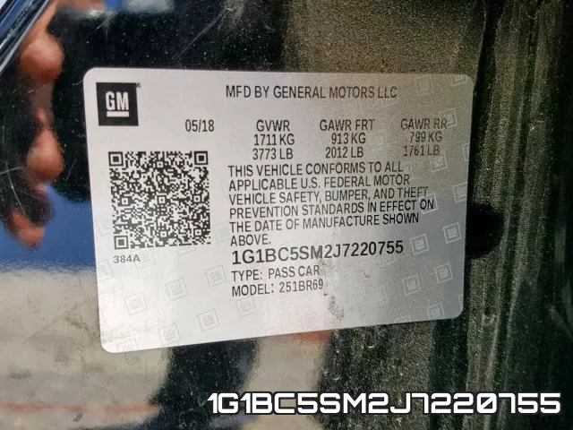 1G1BC5SM2J7220755 фото 2