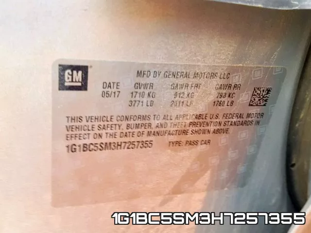 1G1BC5SM3H7257355 фото 2