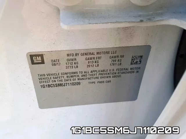 1G1BC5SM6J7110209 фото 2