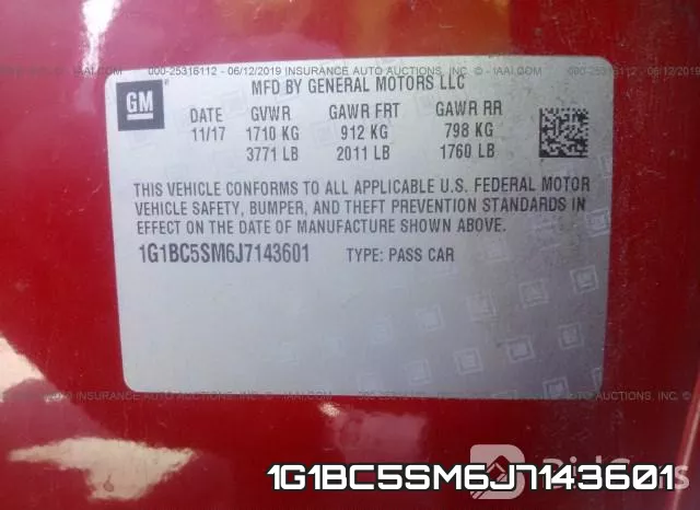 1G1BC5SM6J7143601 фото 10