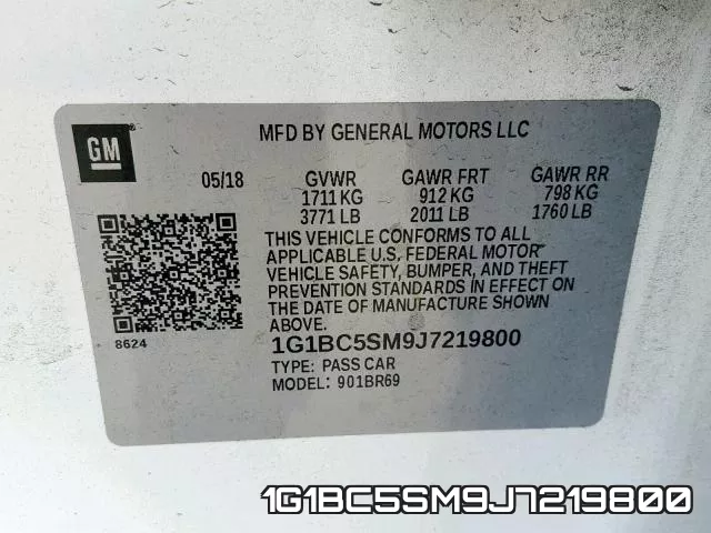 1G1BC5SM9J7219800 фото 2