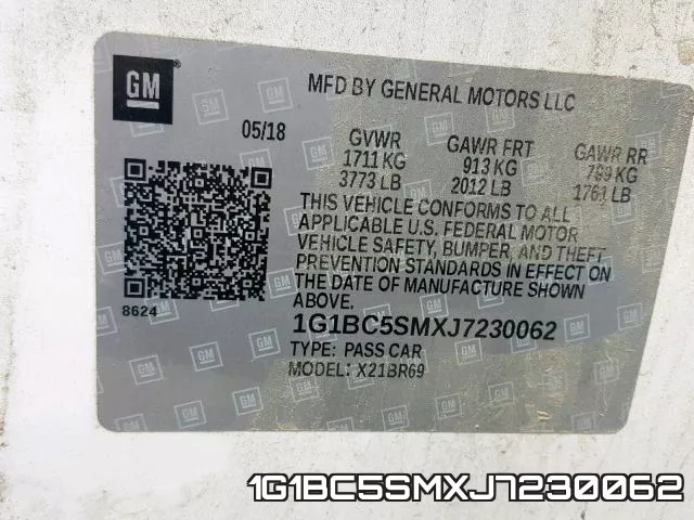 1G1BC5SMXJ7230062 фото 2